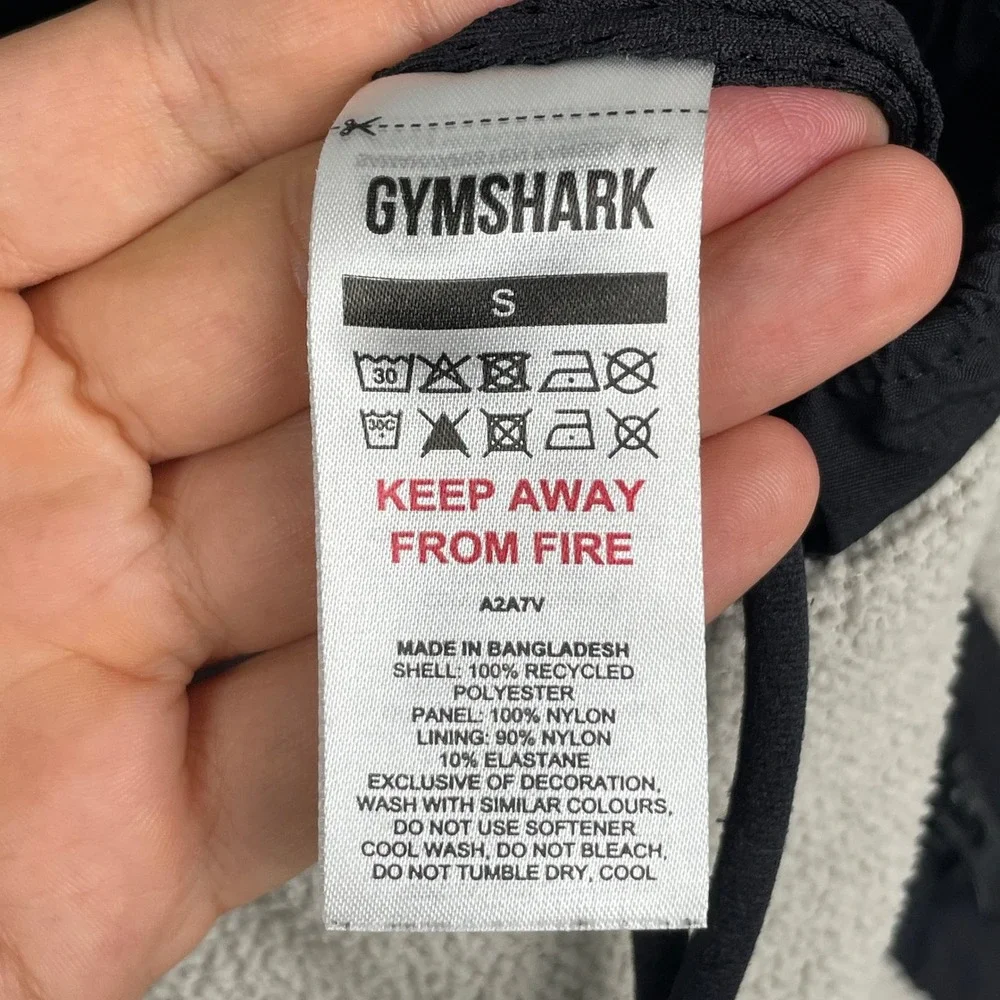 Gymshark Pants Mens S White Black Fleece Joggers Sherpa Mesh Lined Gym Athletic